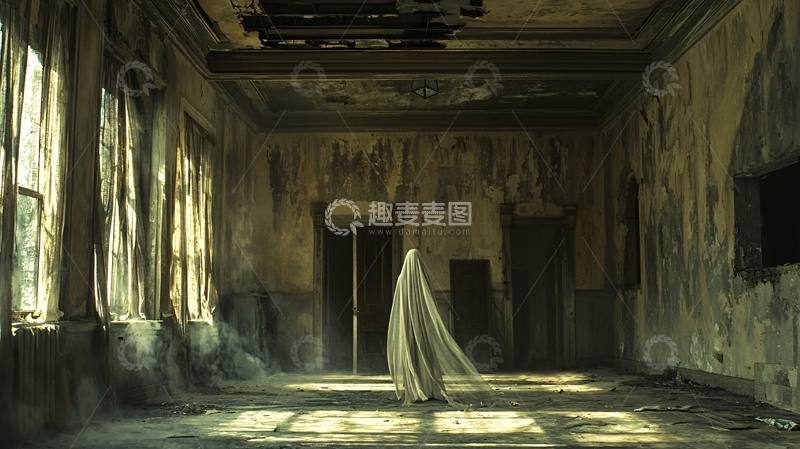 高清大图下载【趣麦麦图】废弃房间中的幽灵