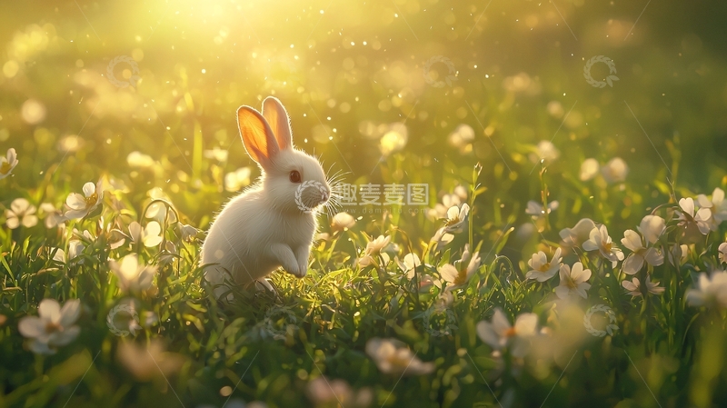 高清大图下载【趣麦麦图】阳光下的小兔子