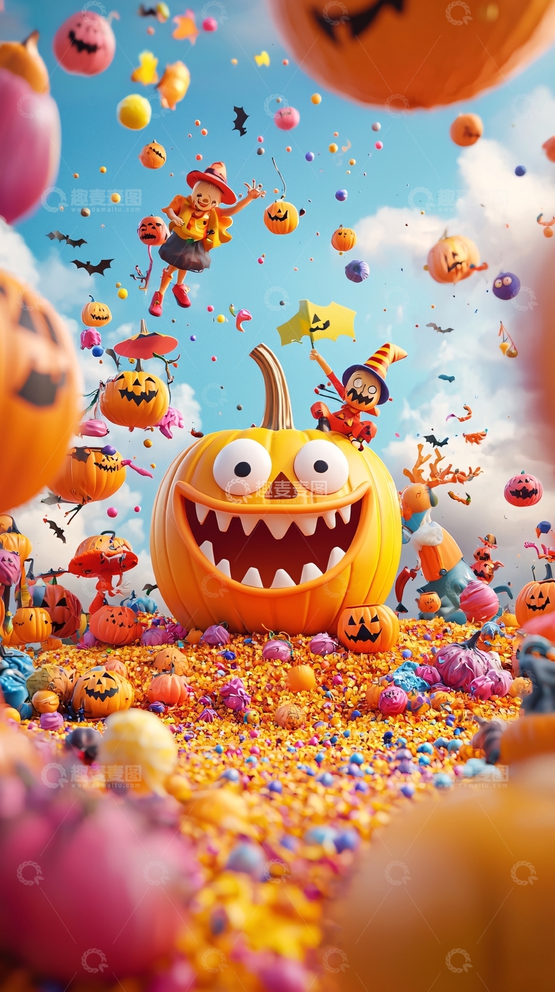 高清大图下载【趣麦麦图】万圣节南瓜糖果派对