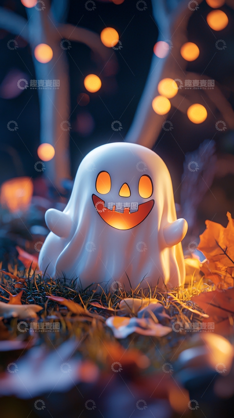 高清大图下载【趣麦麦图】万圣节鬼魂灯罩装饰