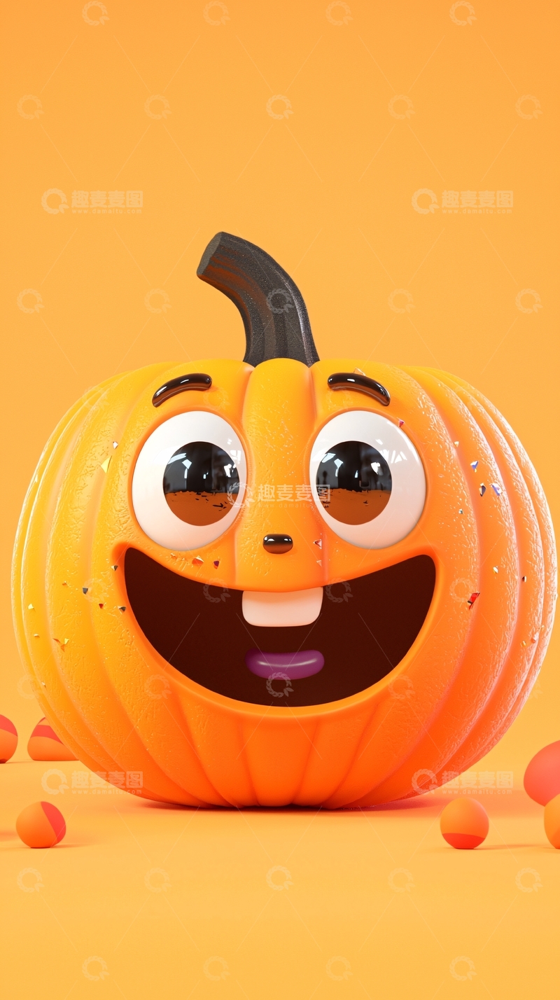 高清大图下载【趣麦麦图】卡通南瓜糖果背景