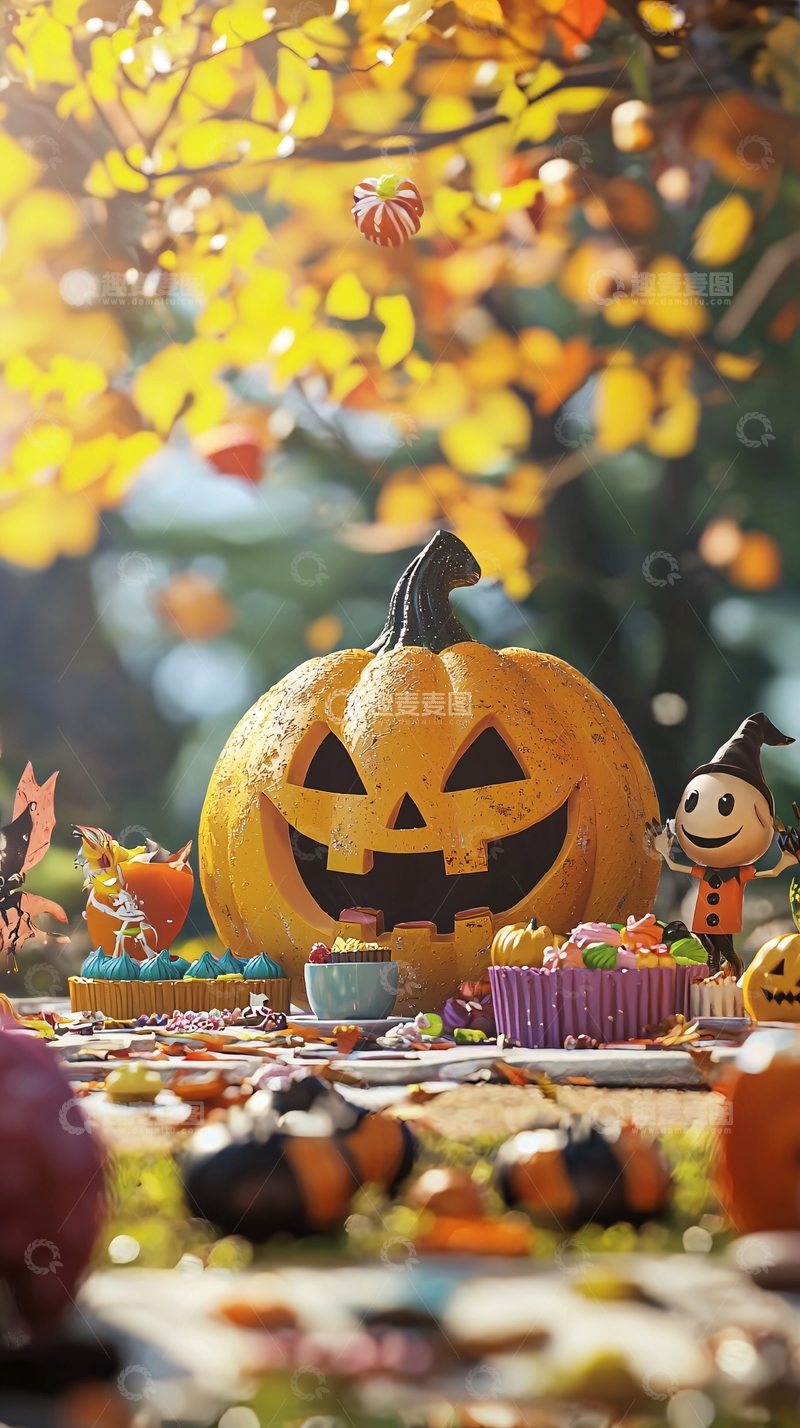高清大图下载【趣麦麦图】万圣节南瓜派对场景