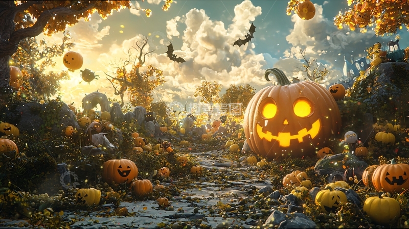 高清大图下载【趣麦麦图】万圣节南瓜森林
