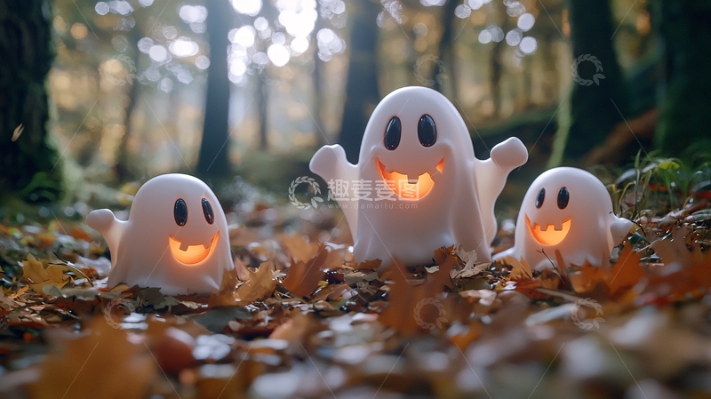 高清大图下载【趣麦麦图】森林中的可爱鬼魂灯饰