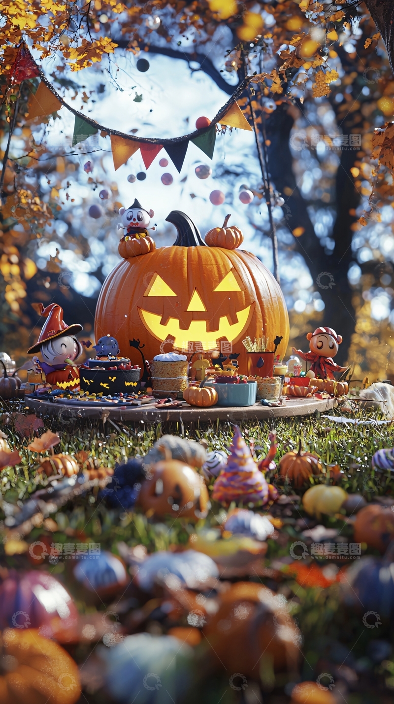 高清大图下载【趣麦麦图】万圣节南瓜派对场景
