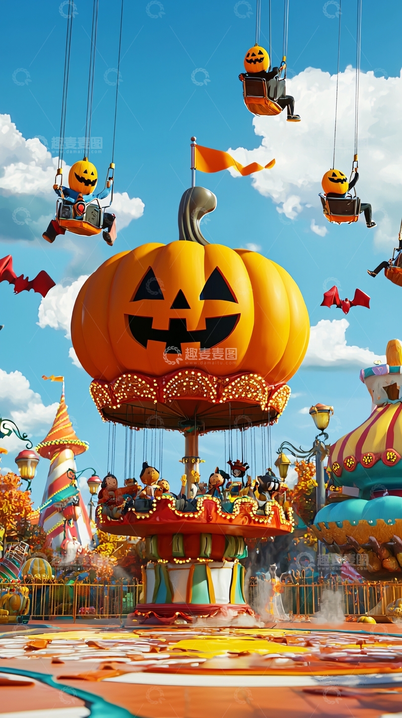 高清大图下载【趣麦麦图】万圣节南瓜主题游乐园