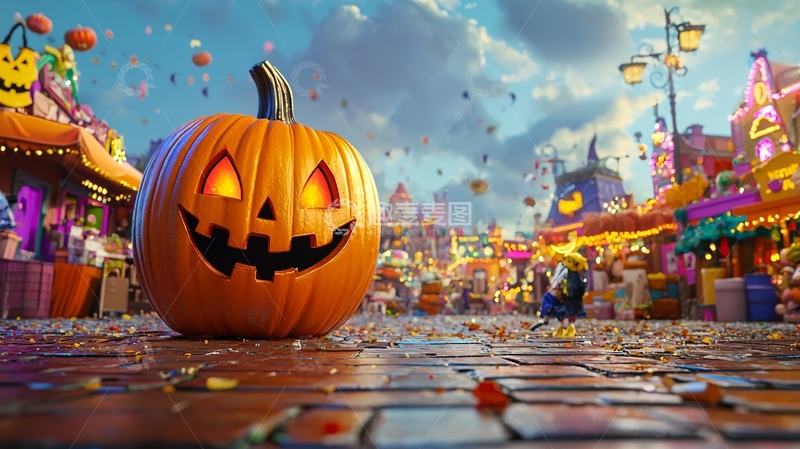 高清大图下载【趣麦麦图】万圣节南瓜灯游乐园