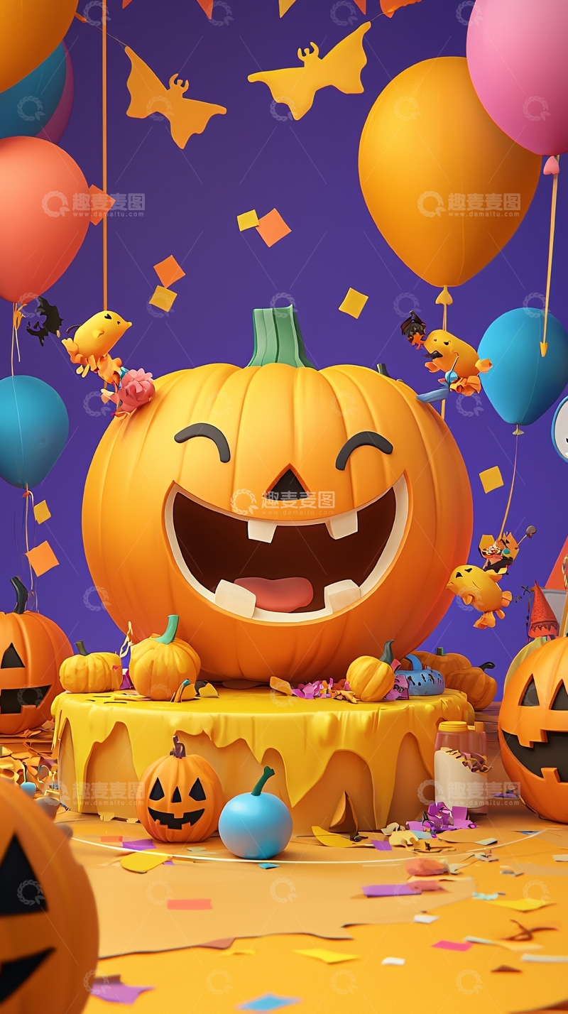 高清大图下载【趣麦麦图】万圣节南瓜派对场景