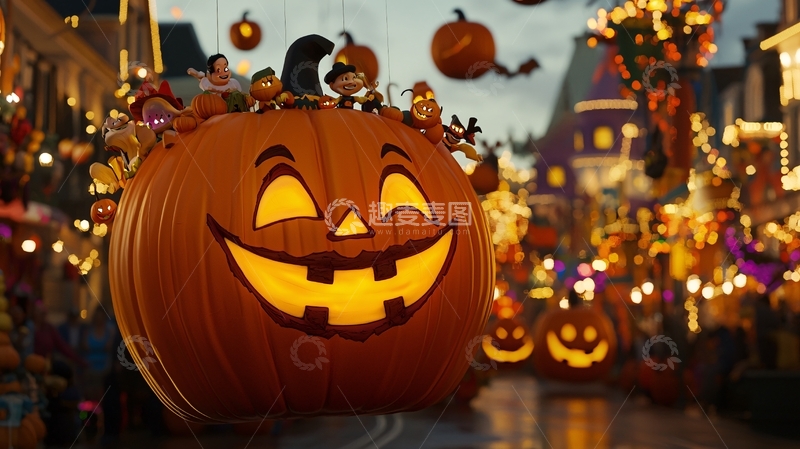 高清大图下载【趣麦麦图】万圣节南瓜灯装饰场景
