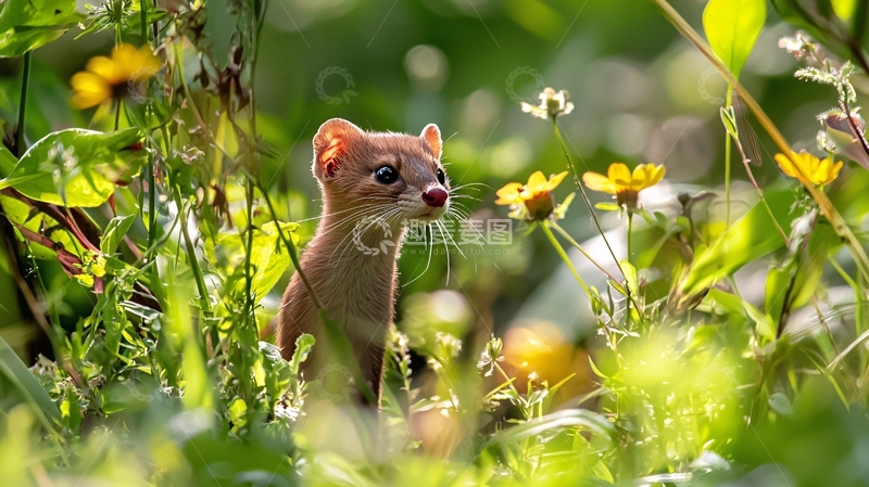 高清大图下载【趣麦麦图】小动物在花丛中