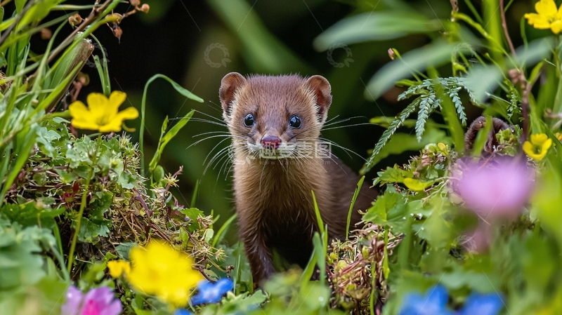 高清大图下载【趣麦麦图】小动物在花丛中