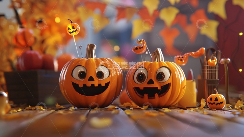 高清大图下载【趣麦麦图】万圣节南瓜灯装饰场景