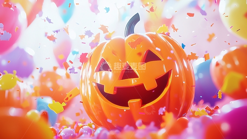 高清大图下载【趣麦麦图】万圣节南瓜灯庆祝场景