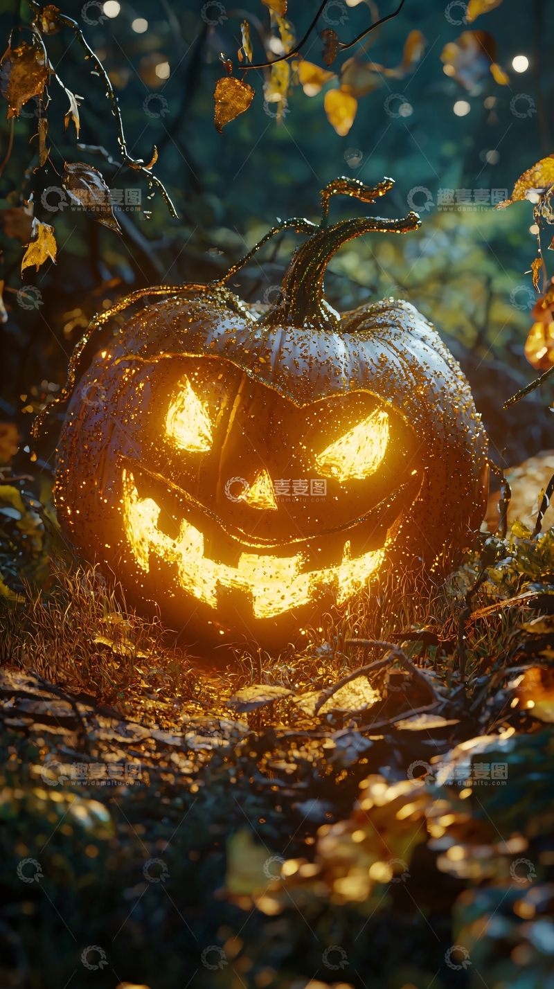 高清大图下载【趣麦麦图】万圣节南瓜灯夜景