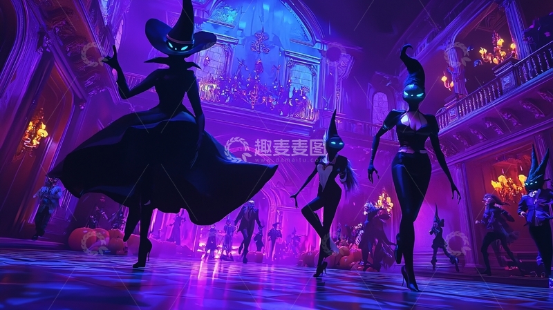 高清大图下载【趣麦麦图】万圣节舞会中的女巫