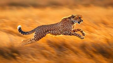 猎豹奔跑的瞬间