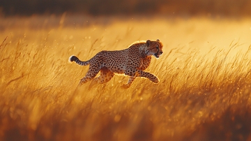 猎豹在草原上奔跑