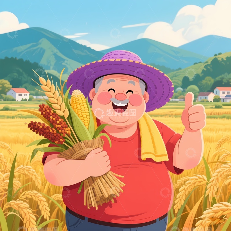 高清大图下载【趣麦麦图】农民伯伯丰收季1