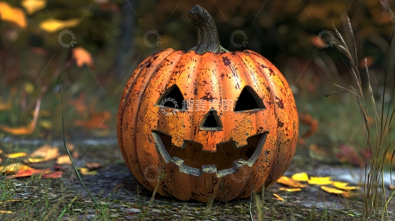 高清大图下载【趣麦麦图】万圣节南瓜灯户外场景