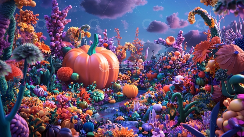高清大图下载【趣麦麦图】奇幻南瓜花园