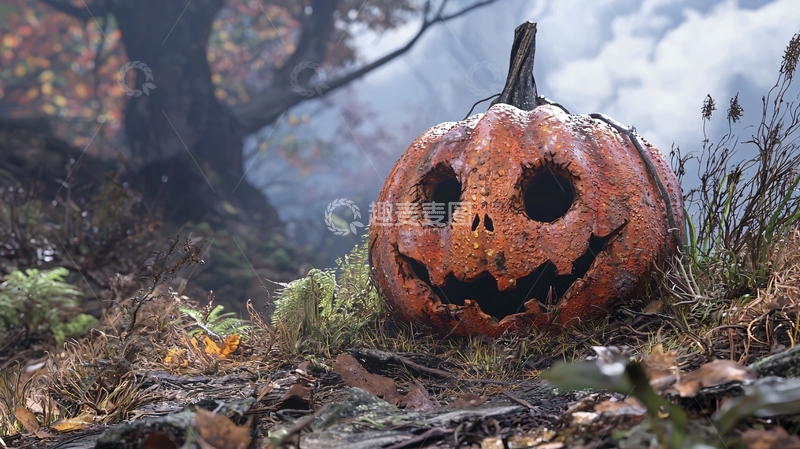 高清大图下载【趣麦麦图】锈迹斑斑的南瓜灯
