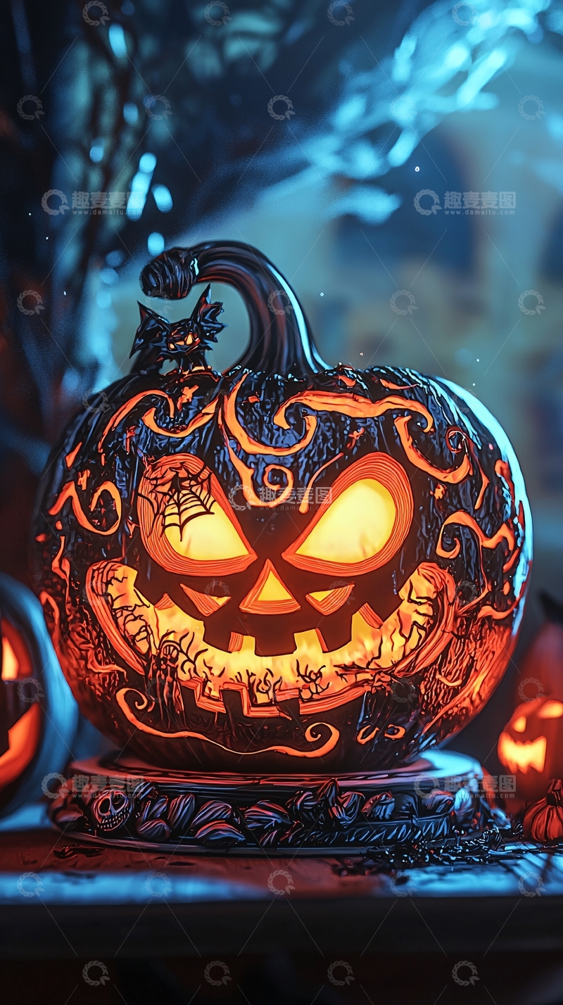高清大图下载【趣麦麦图】万圣节南瓜灯雕刻艺术