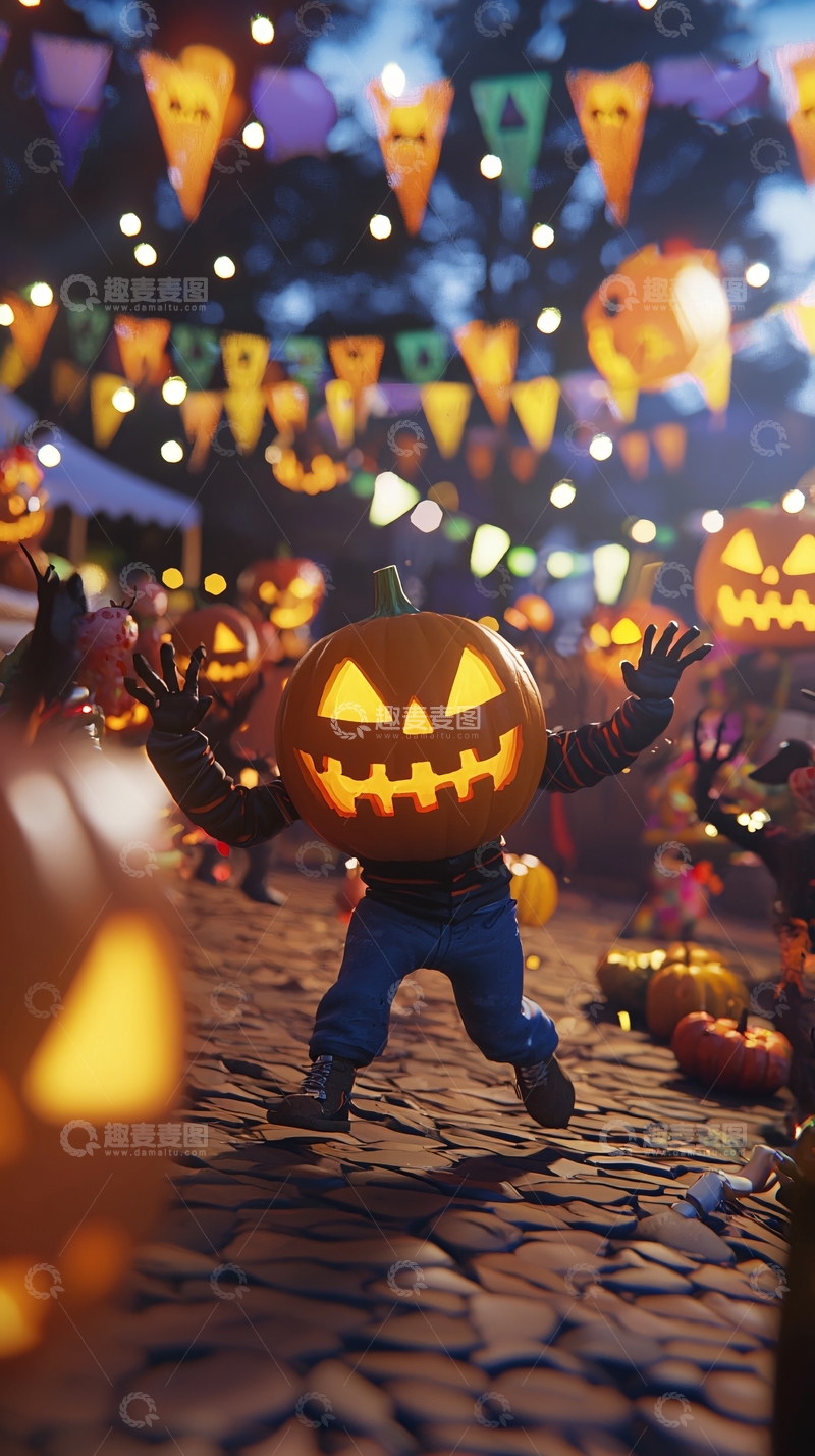 高清大图下载【趣麦麦图】万圣节南瓜灯狂欢夜