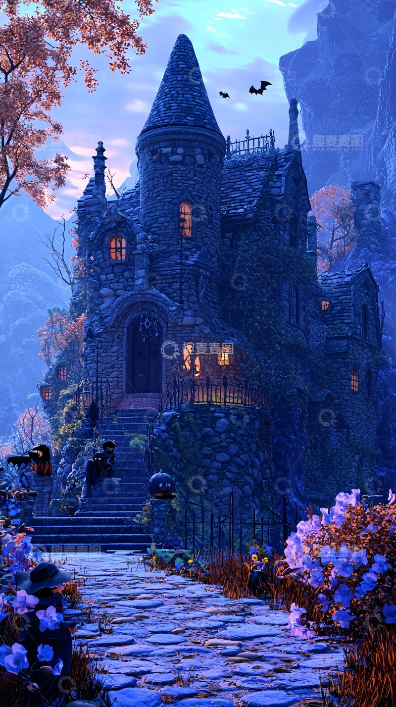 高清大图下载【趣麦麦图】神秘石塔与幽灵花园
