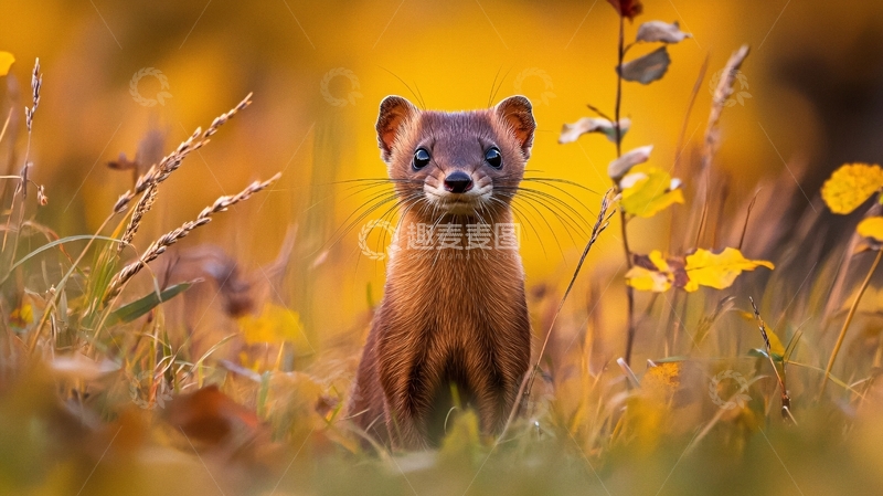 高清大图下载【趣麦麦图】秋日田野中的小动物