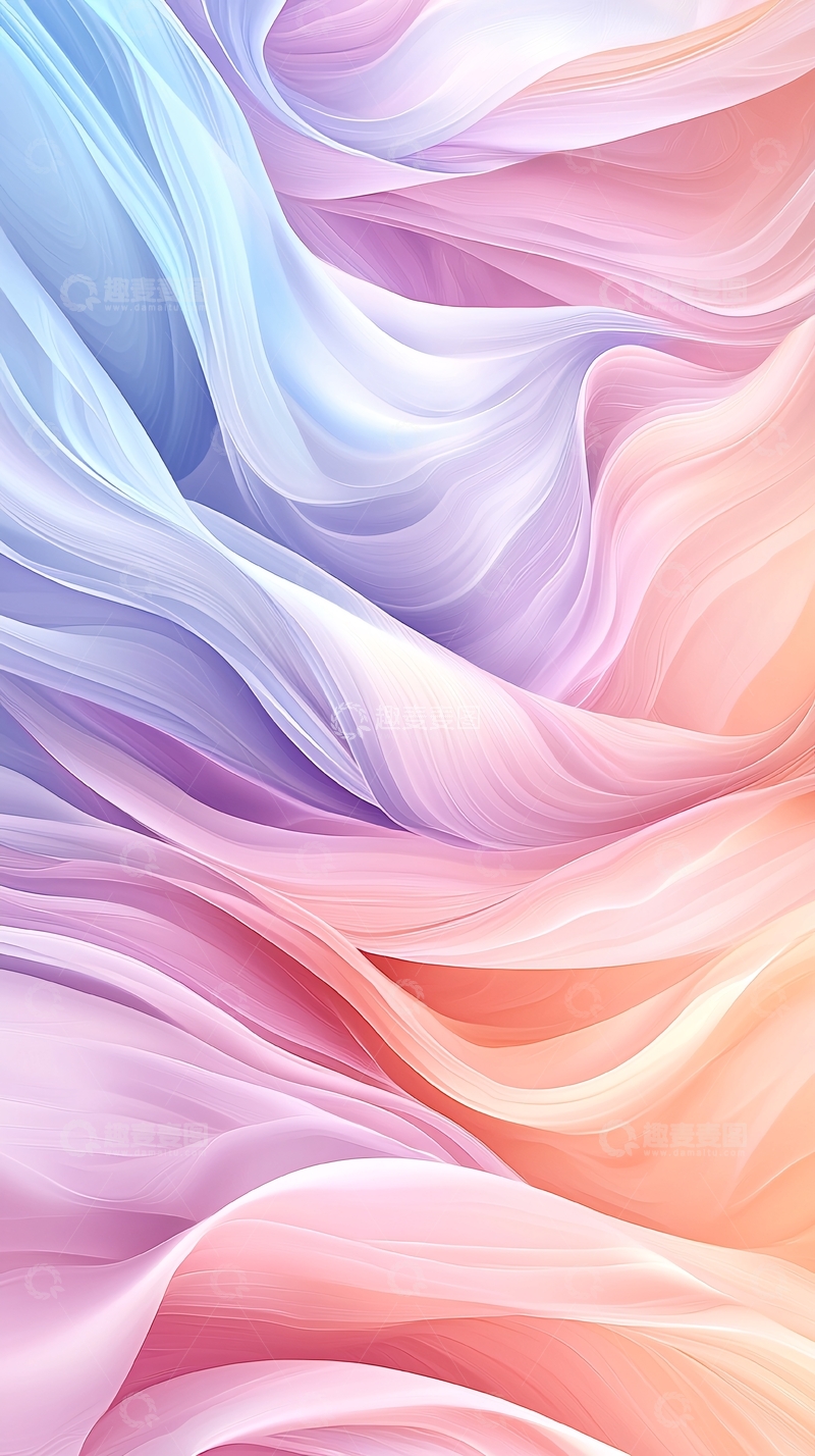 高清大图下载【趣麦麦图】梦幻渐变波浪抽象背景