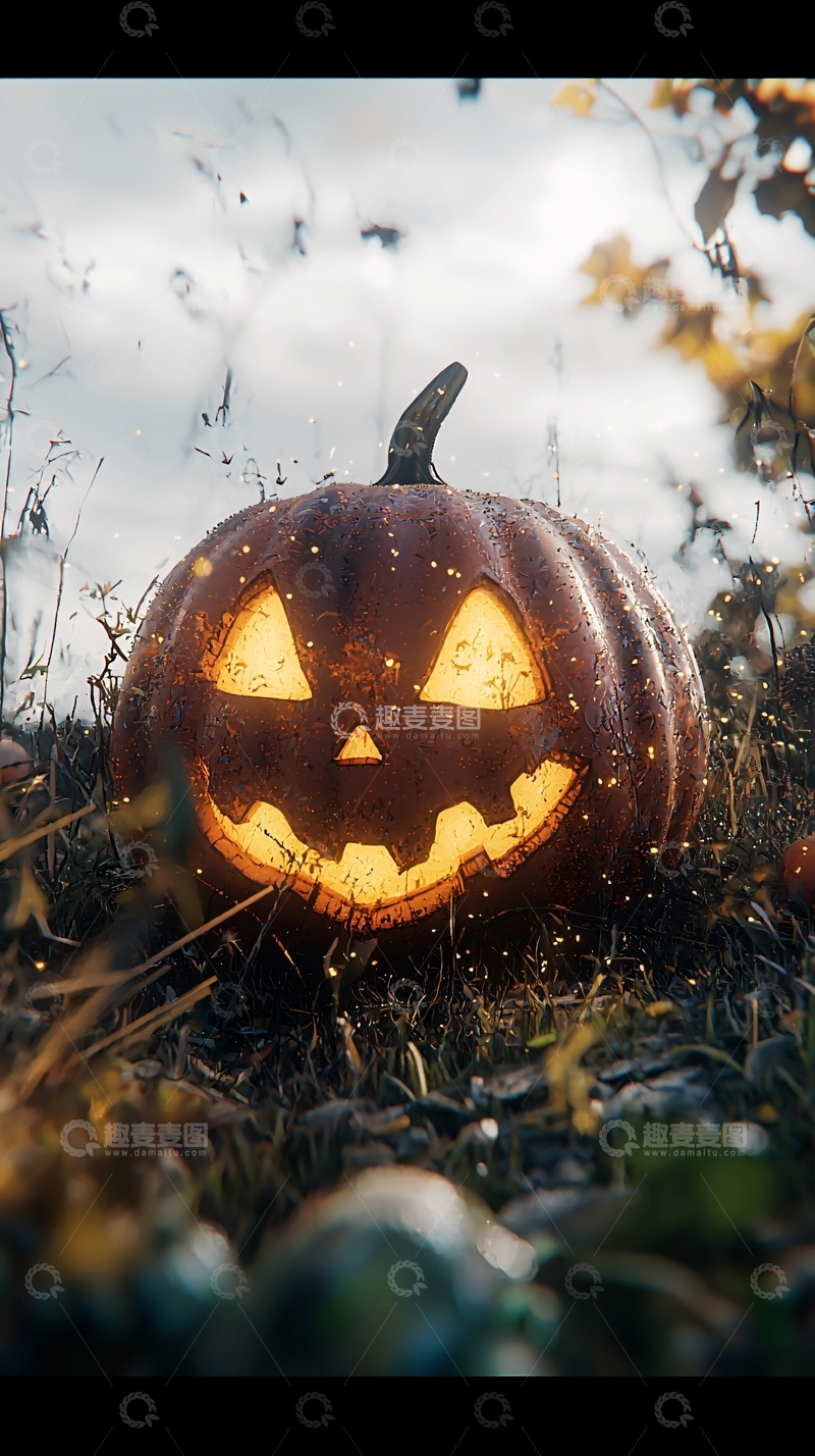高清大图下载【趣麦麦图】万圣节南瓜灯夜景