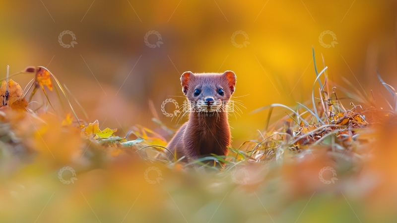 高清大图下载【趣麦麦图】秋日草地上的小动物