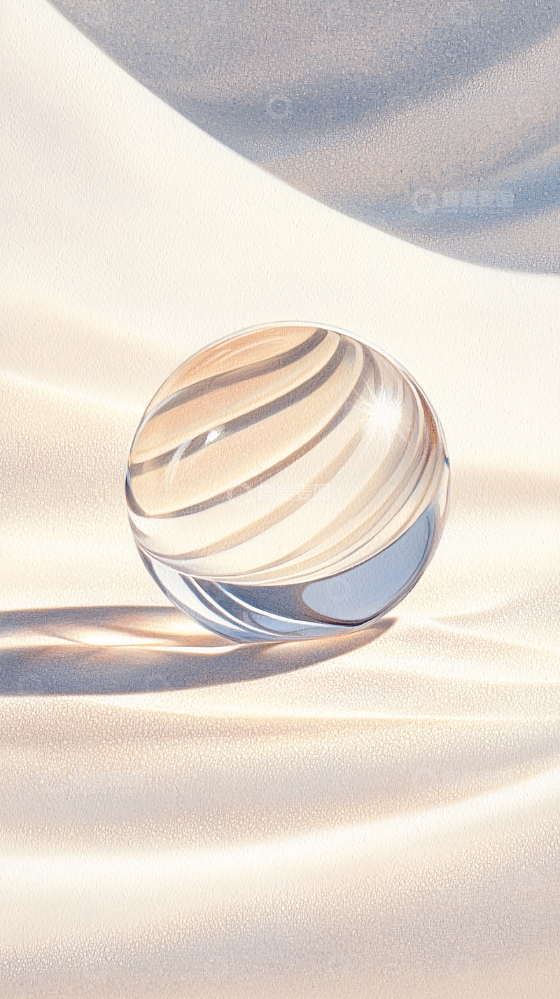 高清大图下载【趣麦麦图】沙漠中的透明球体