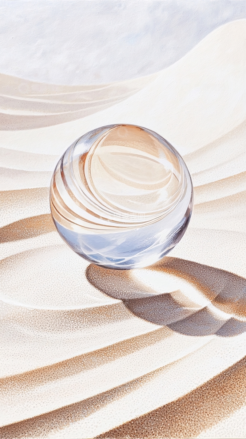 高清大图下载【趣麦麦图】沙丘上的玻璃球