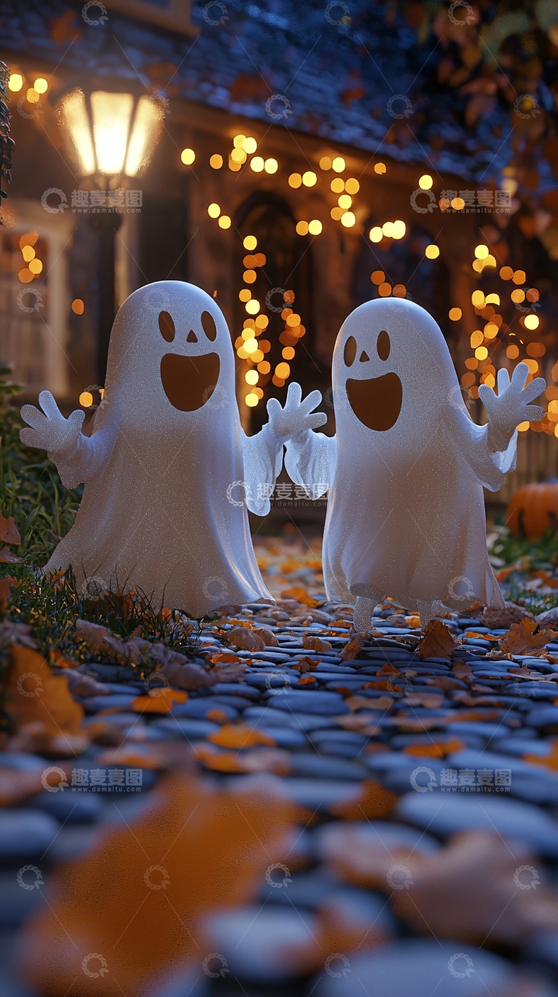 高清大图下载【趣麦麦图】万圣节鬼魂装饰场景
