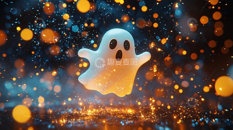高清大图下载【趣麦麦图】发光的幽灵背景素材