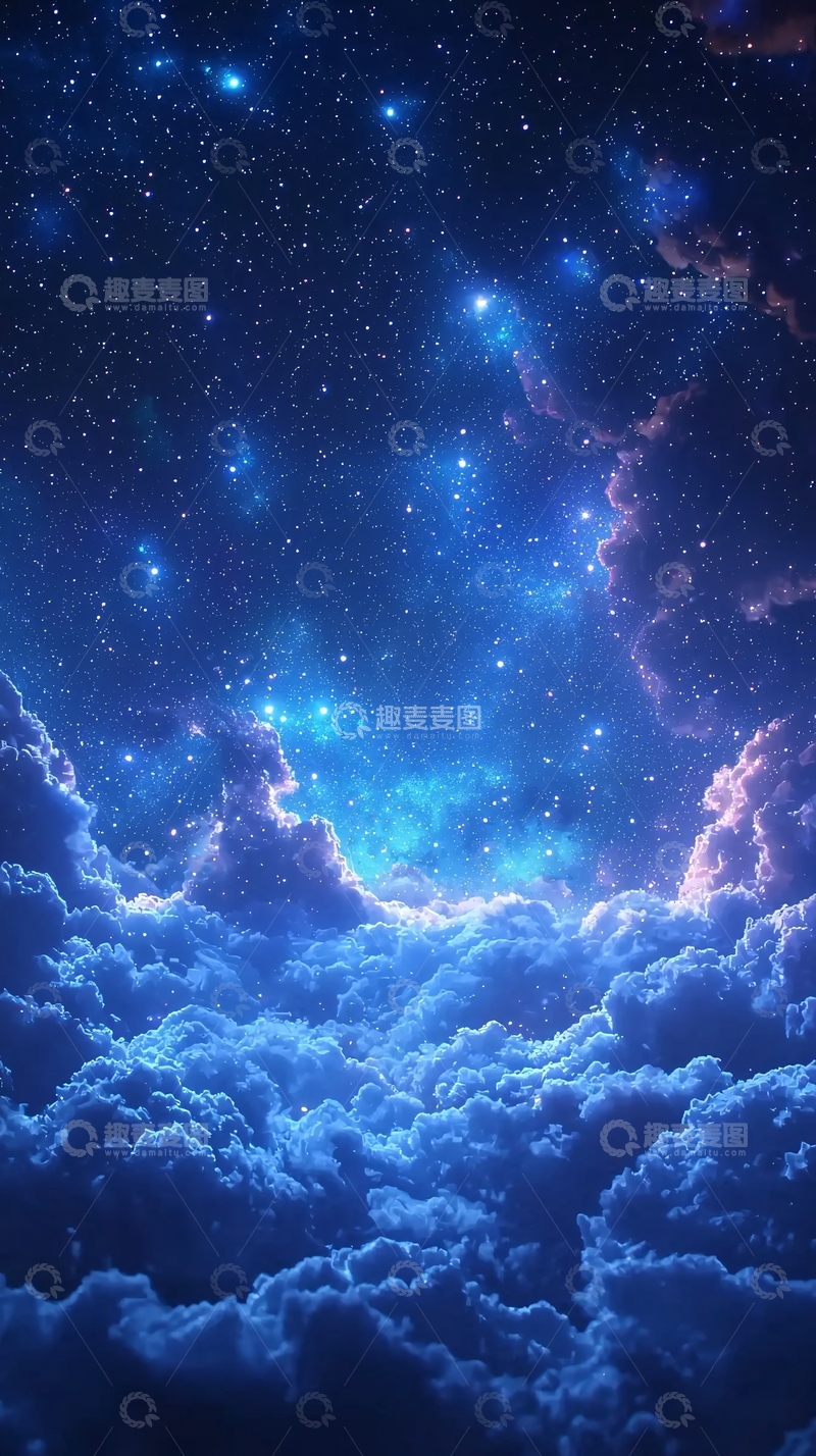 高清大图下载【趣麦麦图】梦幻星空与云海