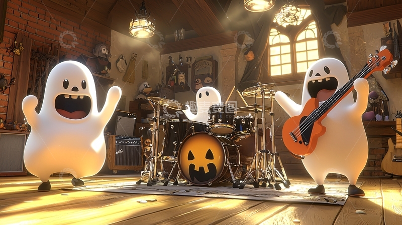 高清大图下载【趣麦麦图】幽灵乐队音乐室场景