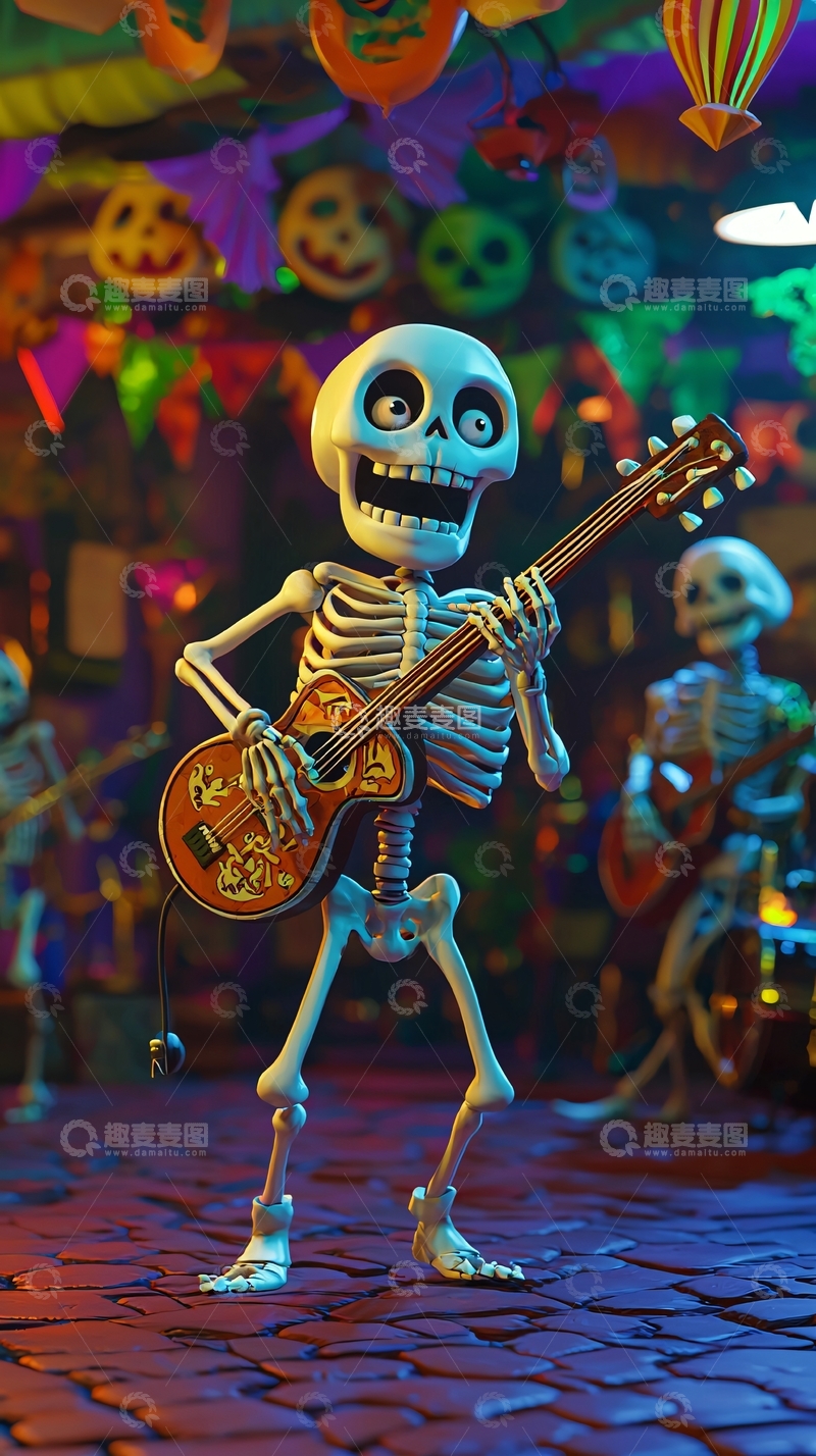 高清大图下载【趣麦麦图】骷髅乐队音乐节场景