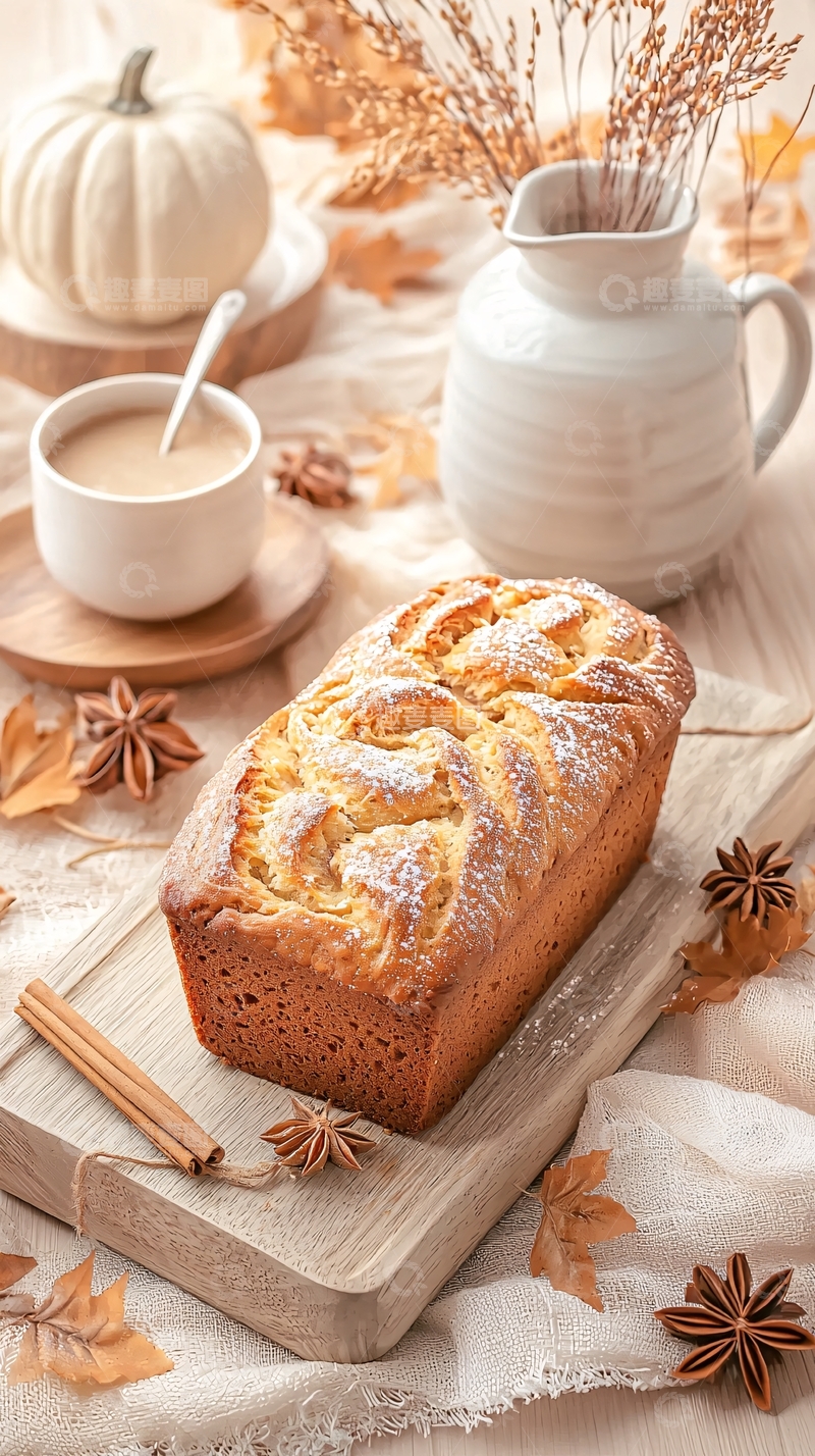 高清大图下载【趣麦麦图】秋日香甜面包与咖啡