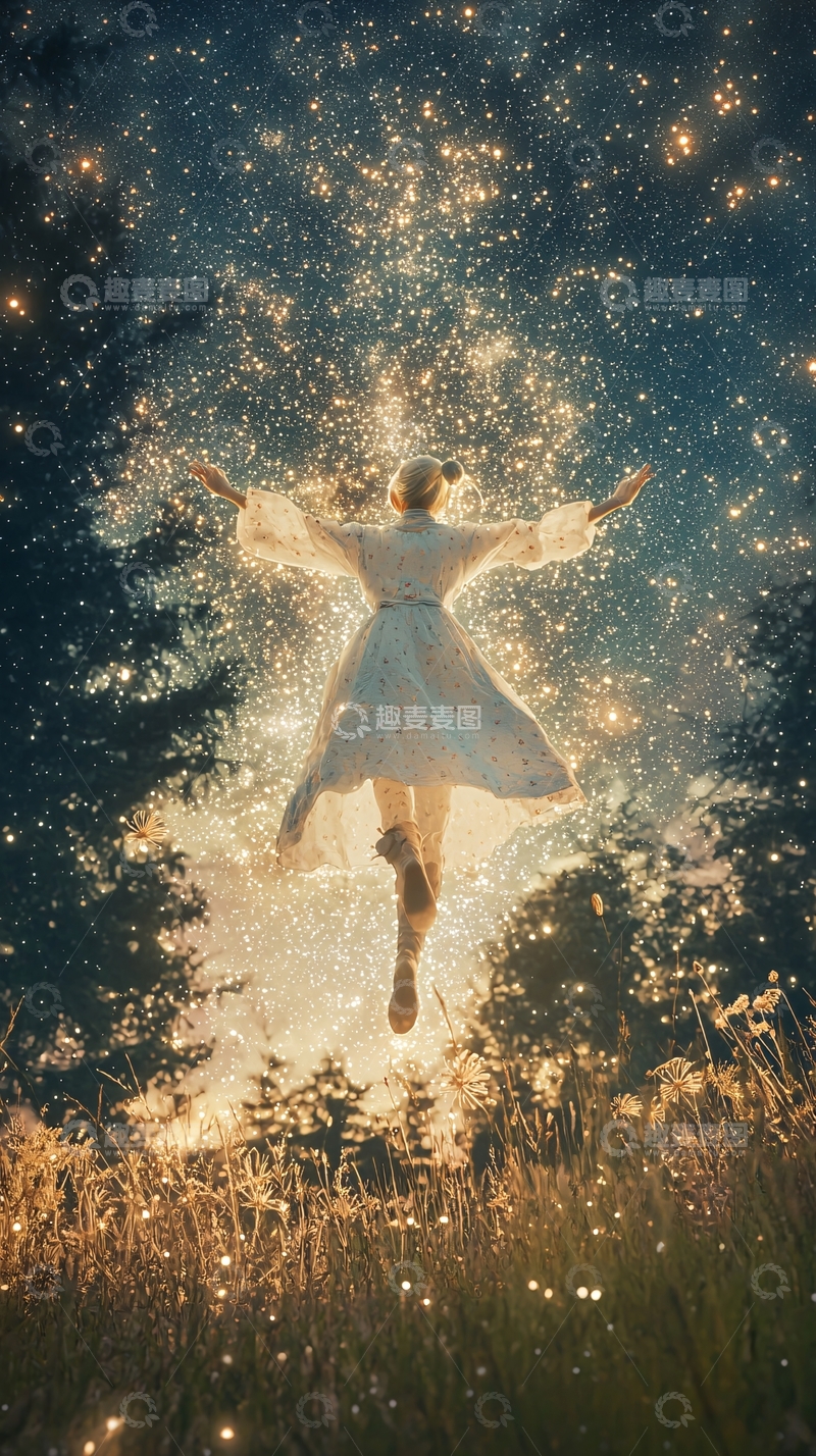 高清大图下载【趣麦麦图】夜空下的舞者