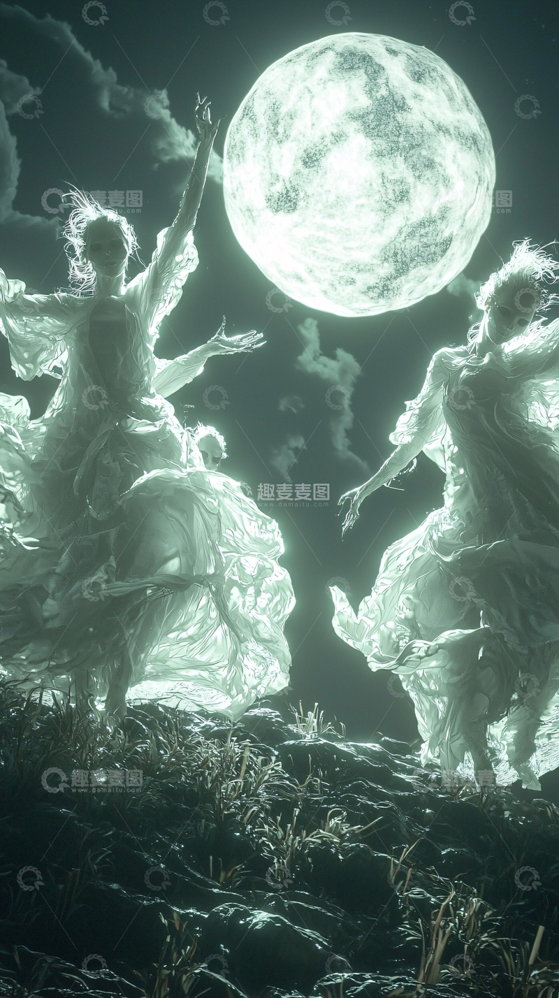 高清大图下载【趣麦麦图】月光下的舞者