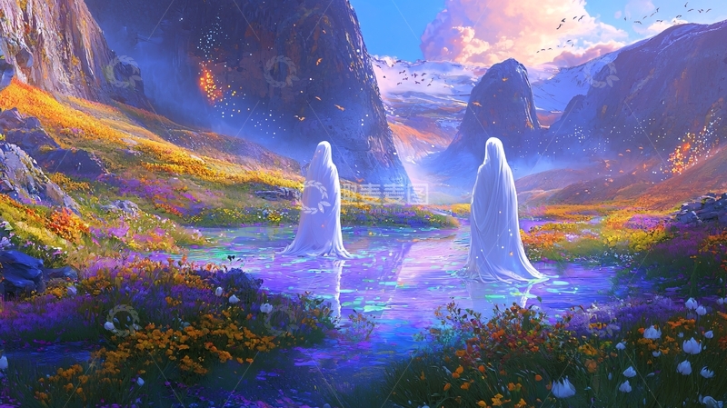 高清大图下载【趣麦麦图】梦幻山谷中的神秘身影