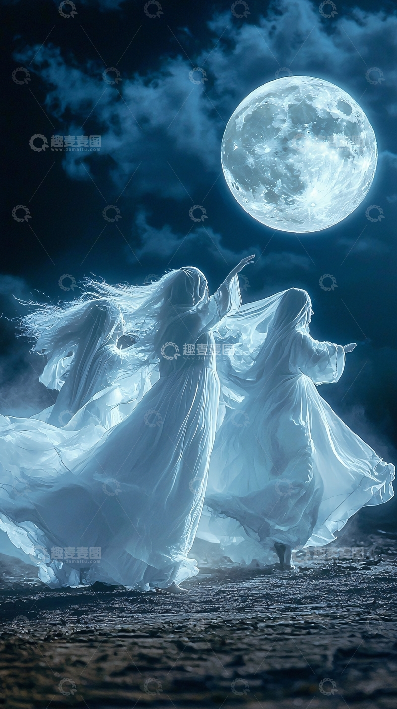 高清大图下载【趣麦麦图】月光下的舞者