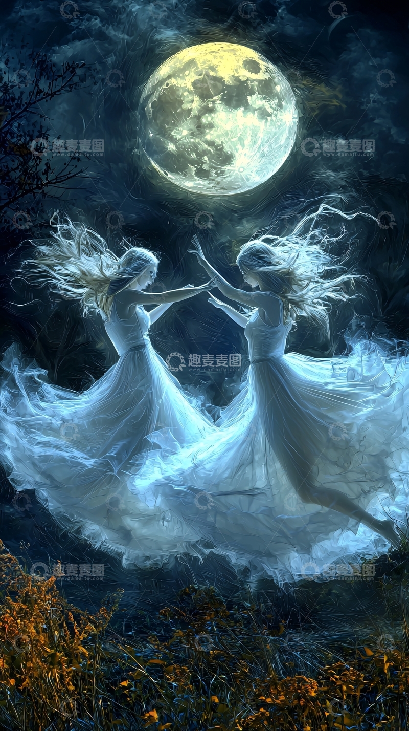 高清大图下载【趣麦麦图】月光下的舞者