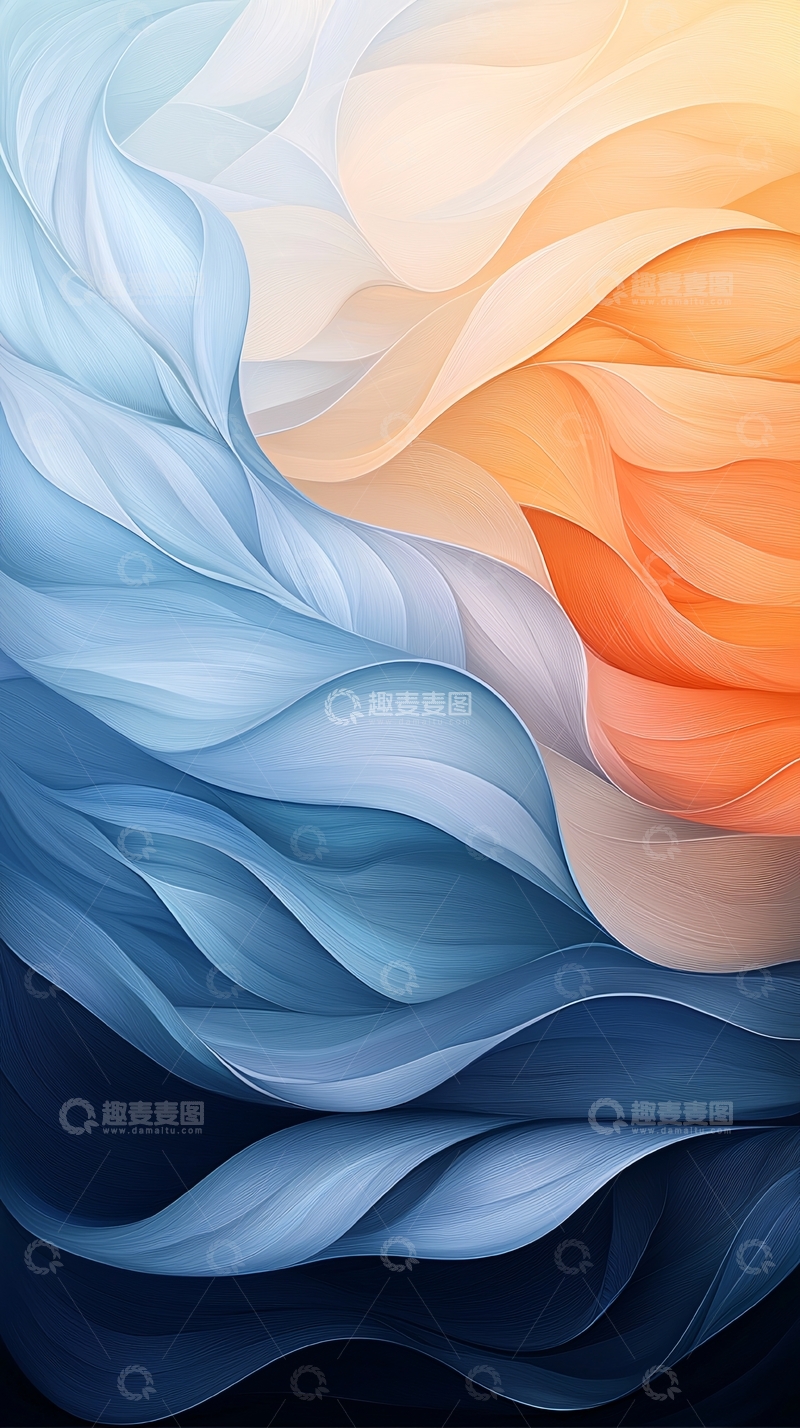 高清大图下载【趣麦麦图】抽象波浪线条艺术背景