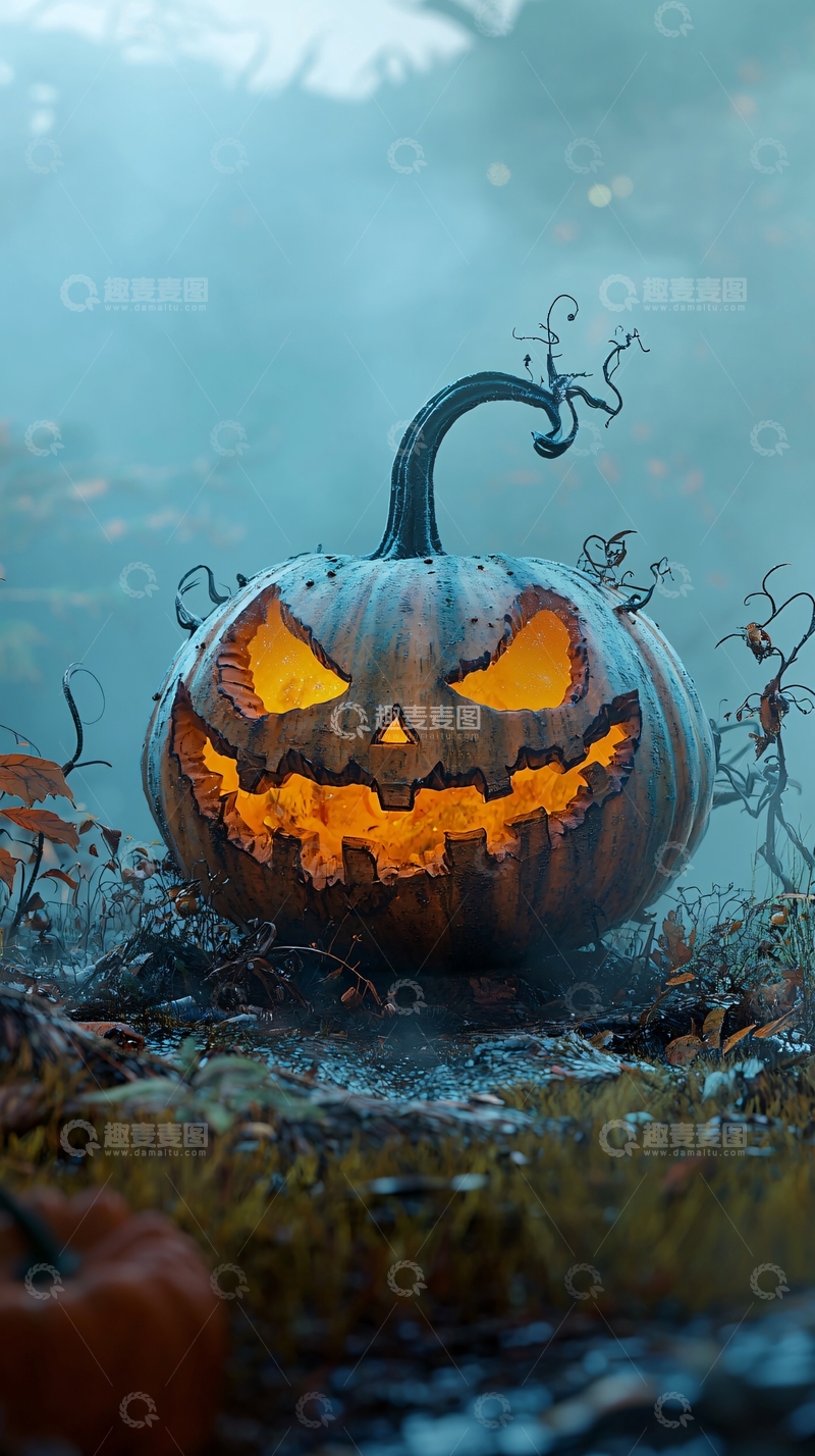 高清大图下载【趣麦麦图】万圣节南瓜灯夜景