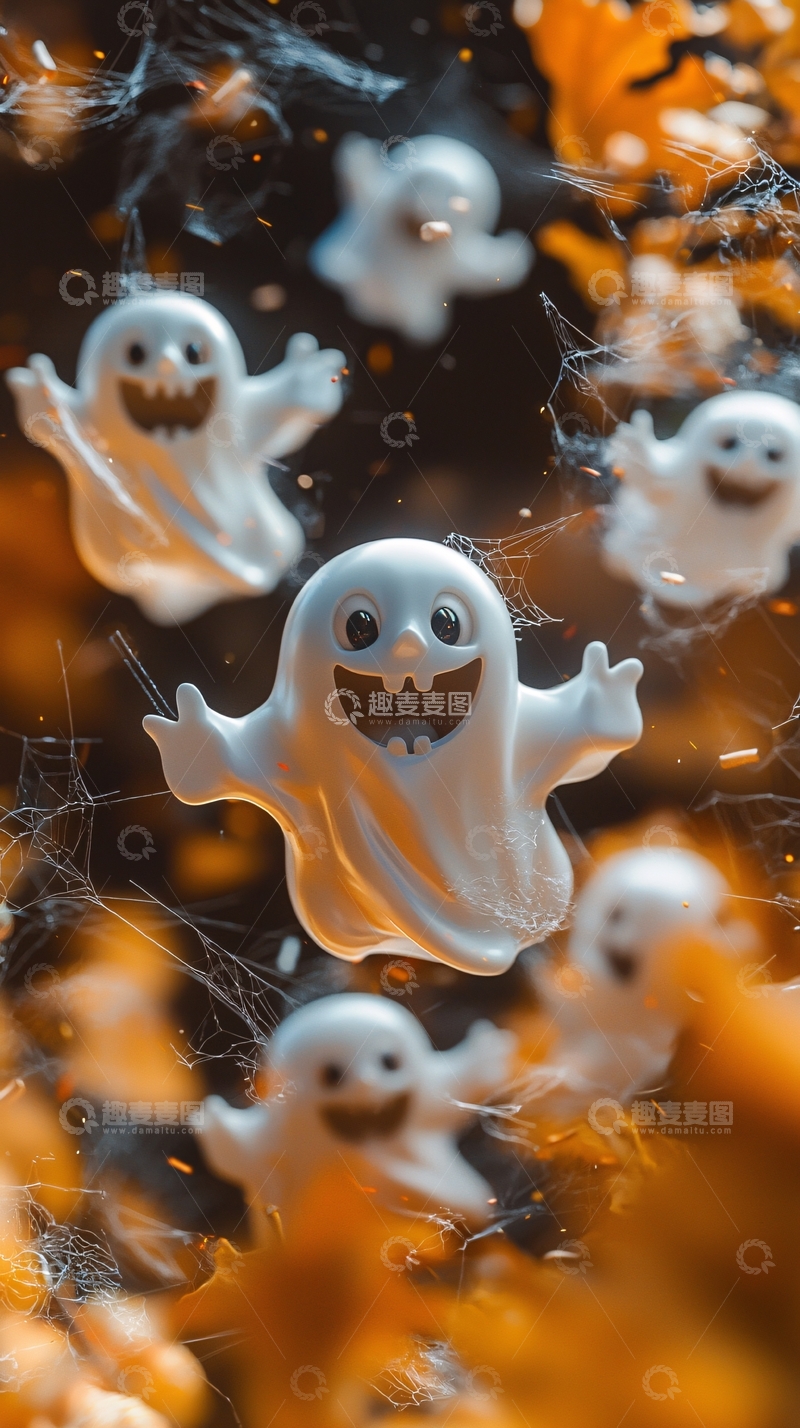 高清大图下载【趣麦麦图】万圣节鬼魂主题背景素材