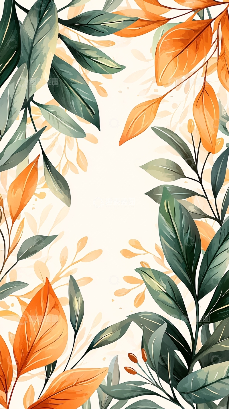 高清大图下载【趣麦麦图】秋日落叶背景图案