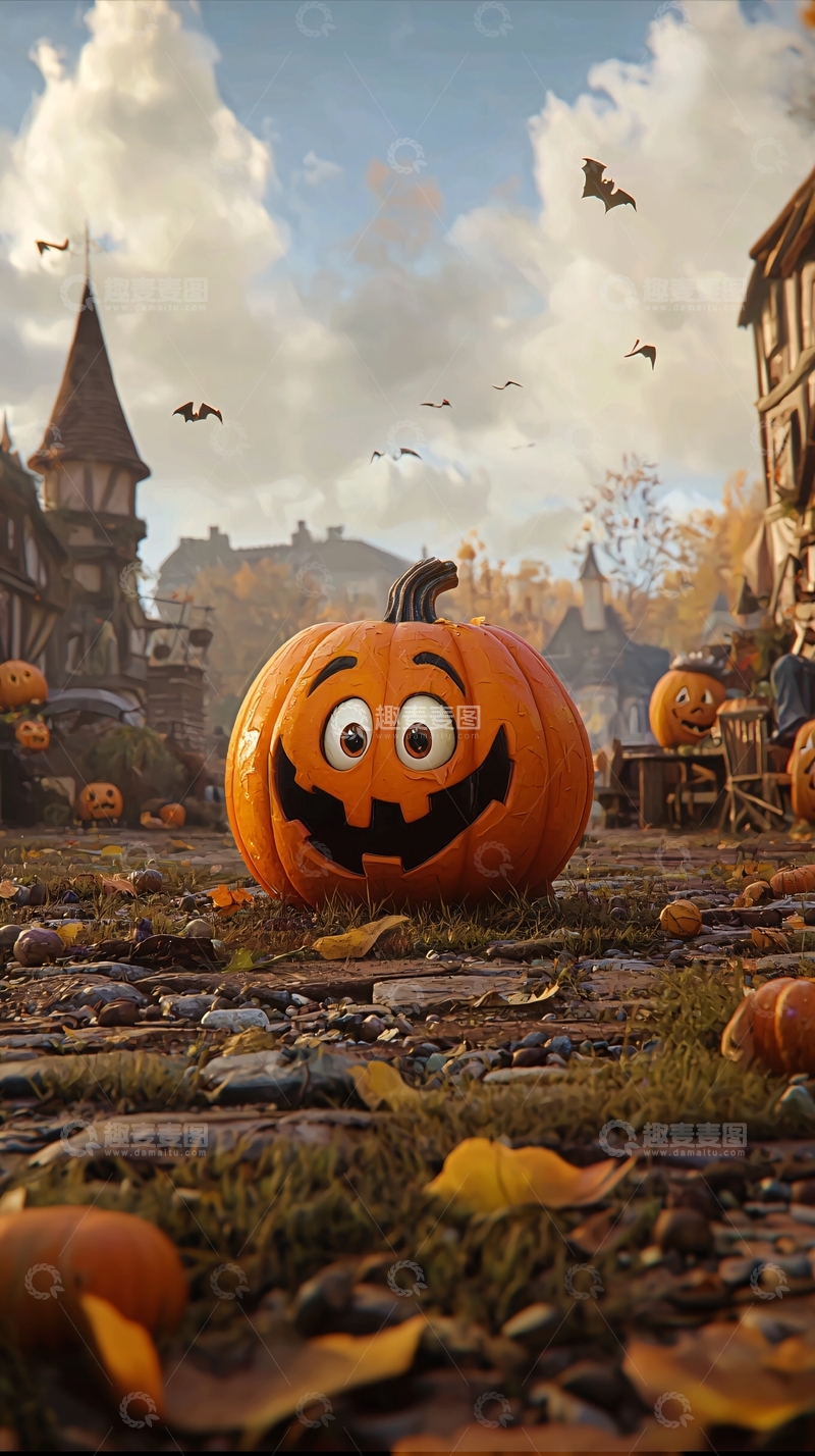 高清大图下载【趣麦麦图】万圣节南瓜小镇